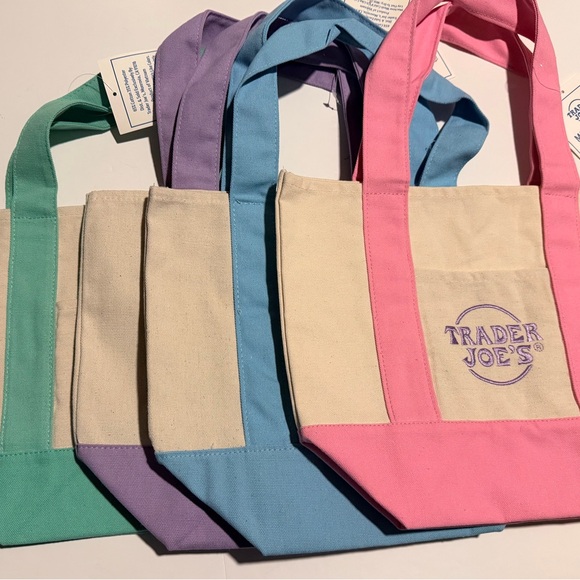 Trader Joe'S Handbags - 4 Trader Joe's Canvas Mini Tote with Front Pocket